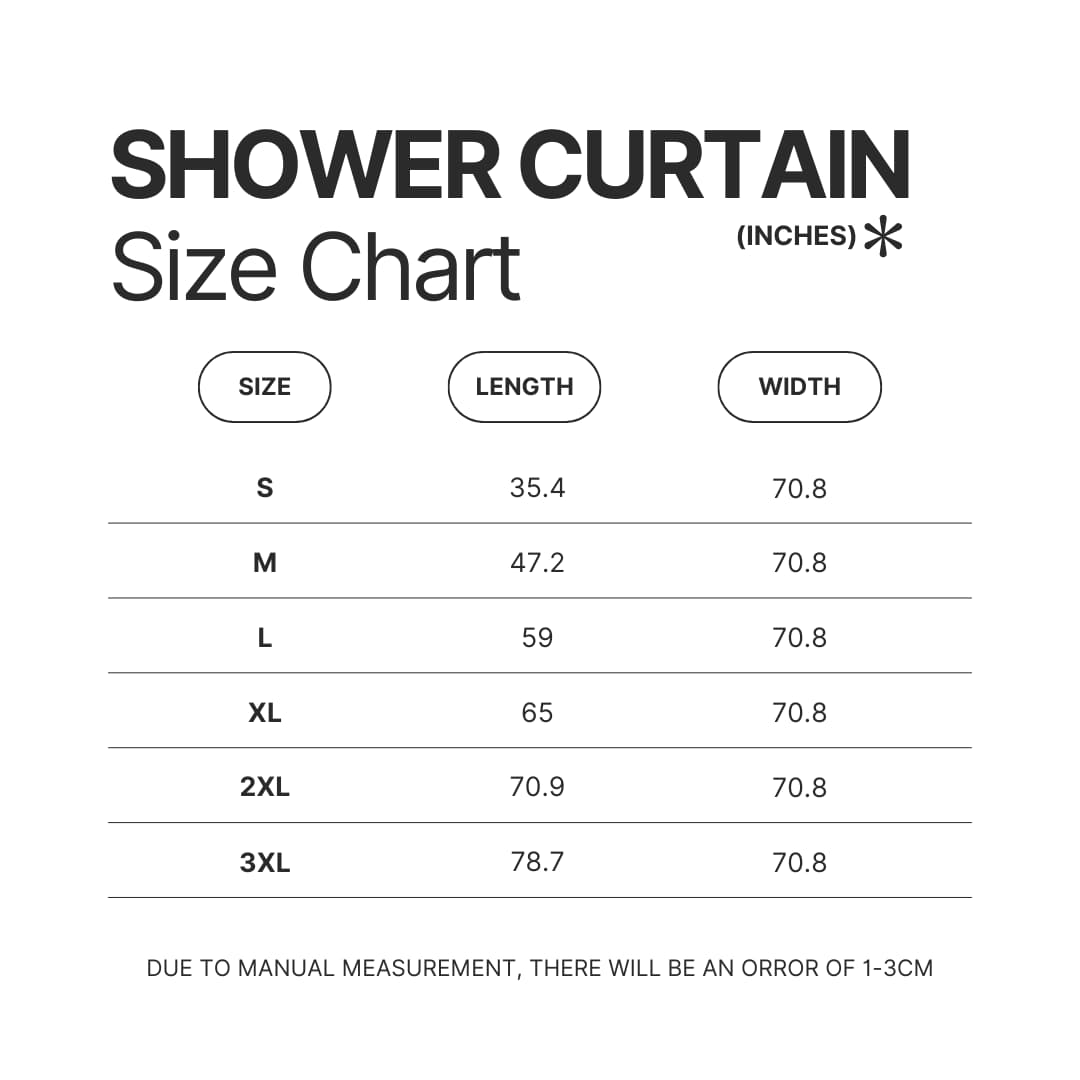 Shower Curtain Size Chart - Sword Art Online Merch