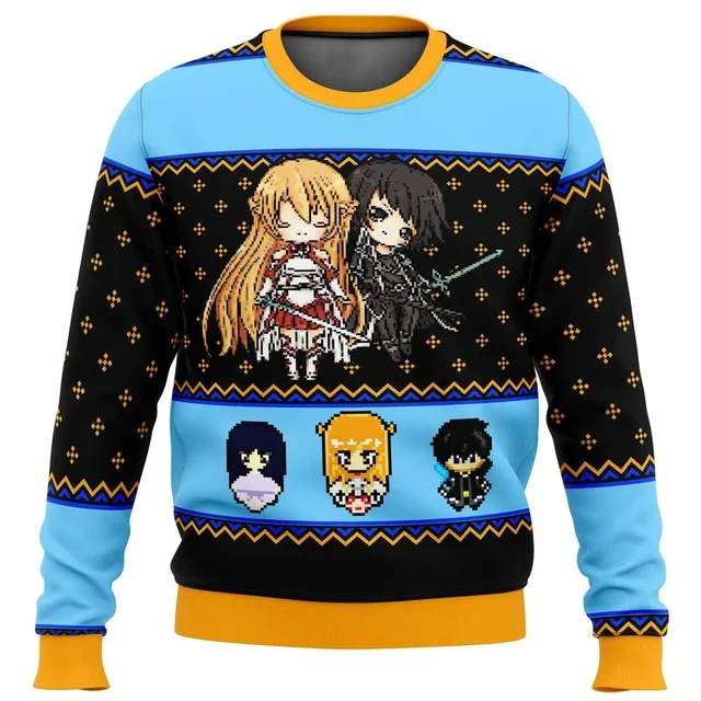Sword Art Online Blue Ugly Christmas Sweater