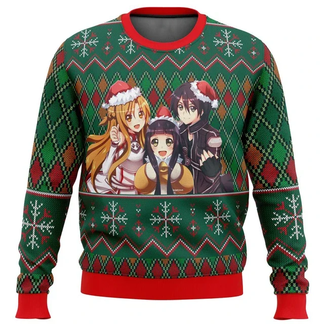 Sword Art Online Green Ugly Christmas Sweater