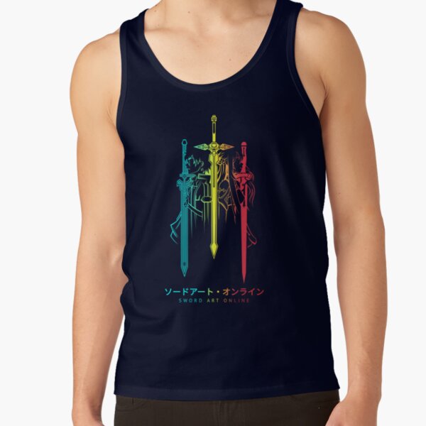 Vibrant Sword Silhouette Design Tank Top - Image 6