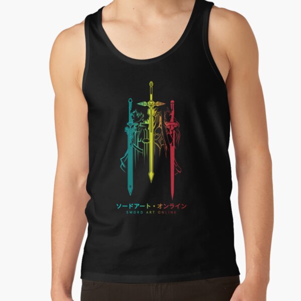 Vibrant Sword Silhouette Design Tank Top