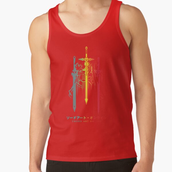 Vibrant Sword Silhouette Design Tank Top - Image 5