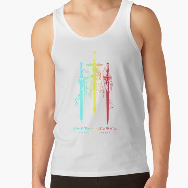 Vibrant Sword Silhouette Design Tank Top - Image 2
