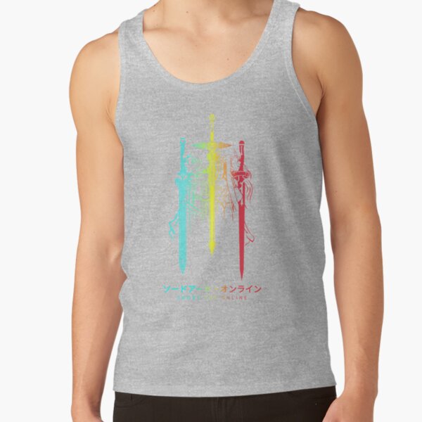 Vibrant Sword Silhouette Design Tank Top - Image 4