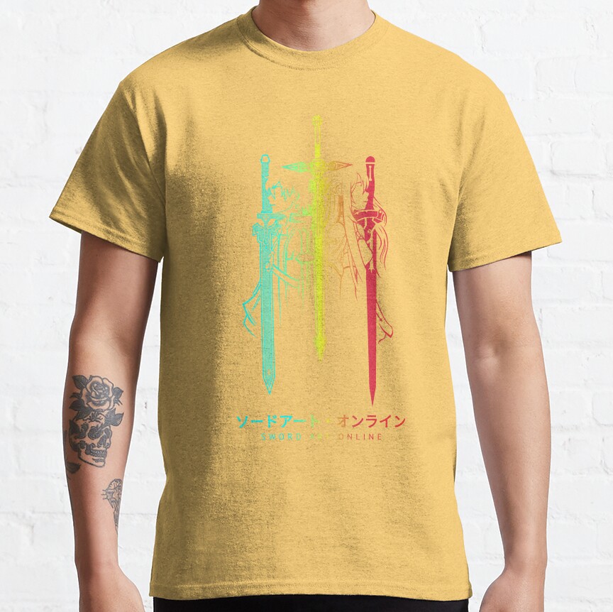 Vibrant Sword Silhouette Design T-shirt - Image 7