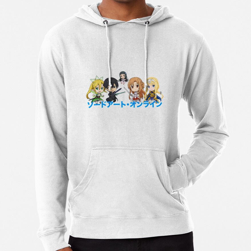Blue Text Sword Art Art Online Anime Hoodie
