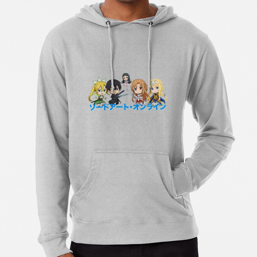 Blue Text Sword Art Art Online Anime Hoodie - Image 5