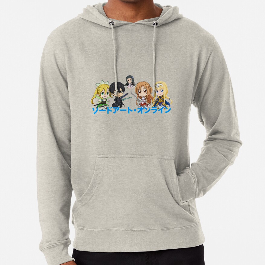 Blue Text Sword Art Art Online Anime Hoodie - Image 4