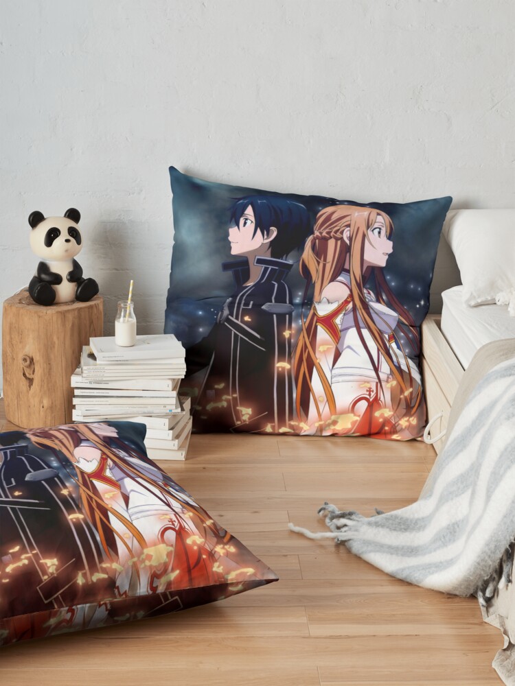 Swort Art Online Asuna And Kirito Throw Pillow - Image 2