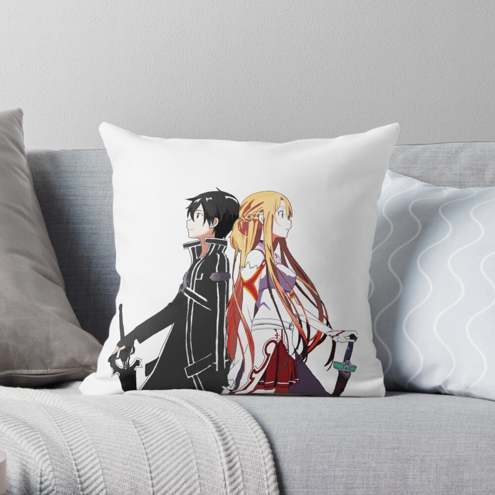 Sword Art Online Kirito And Asuna Throw Pillow
