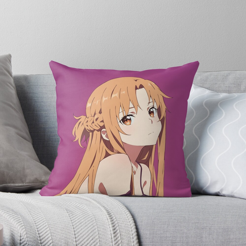 Yuuki Asuna Sword Art Online Fanart Throw Pillow