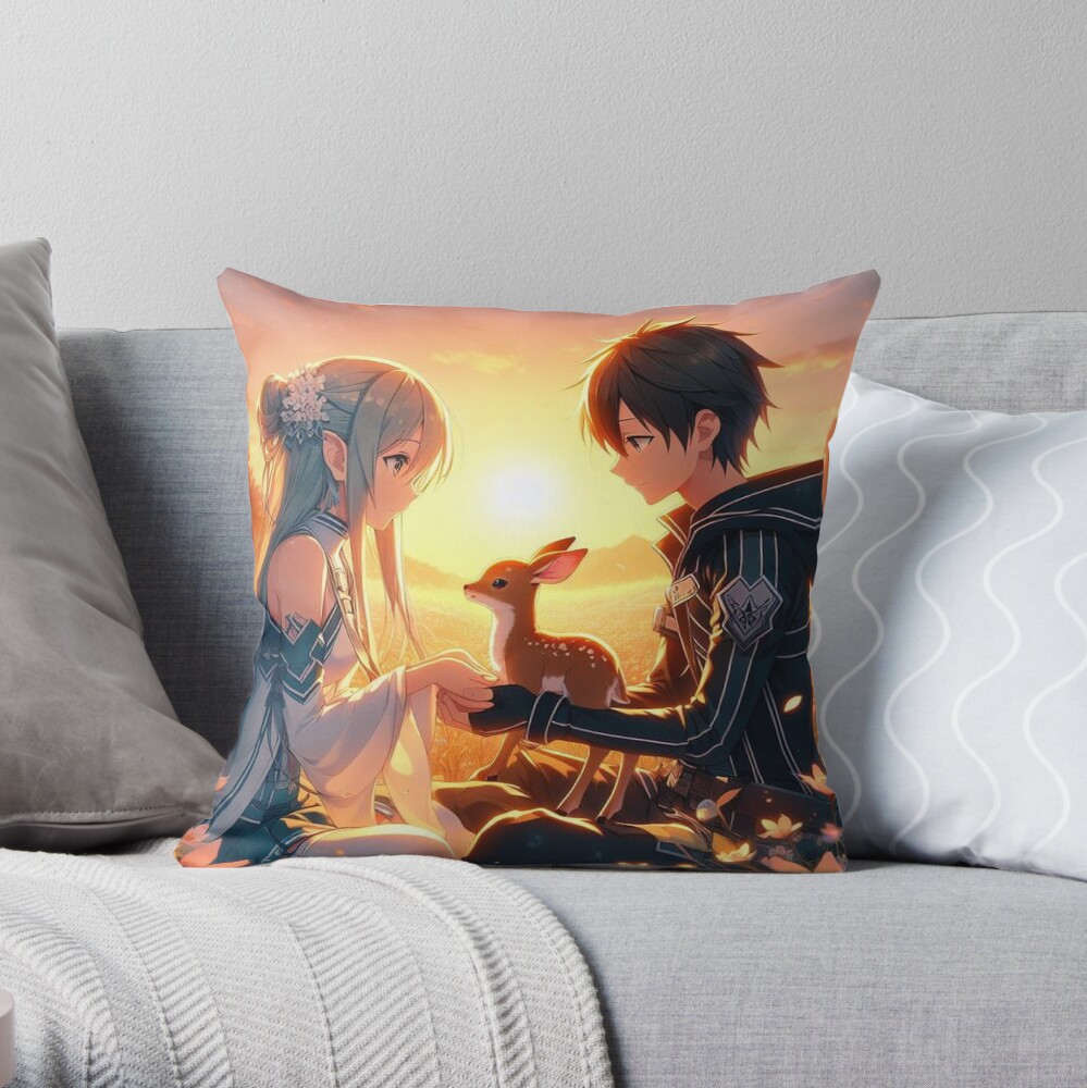 Sword Art Online Kirito X Asuna Throw Pillow