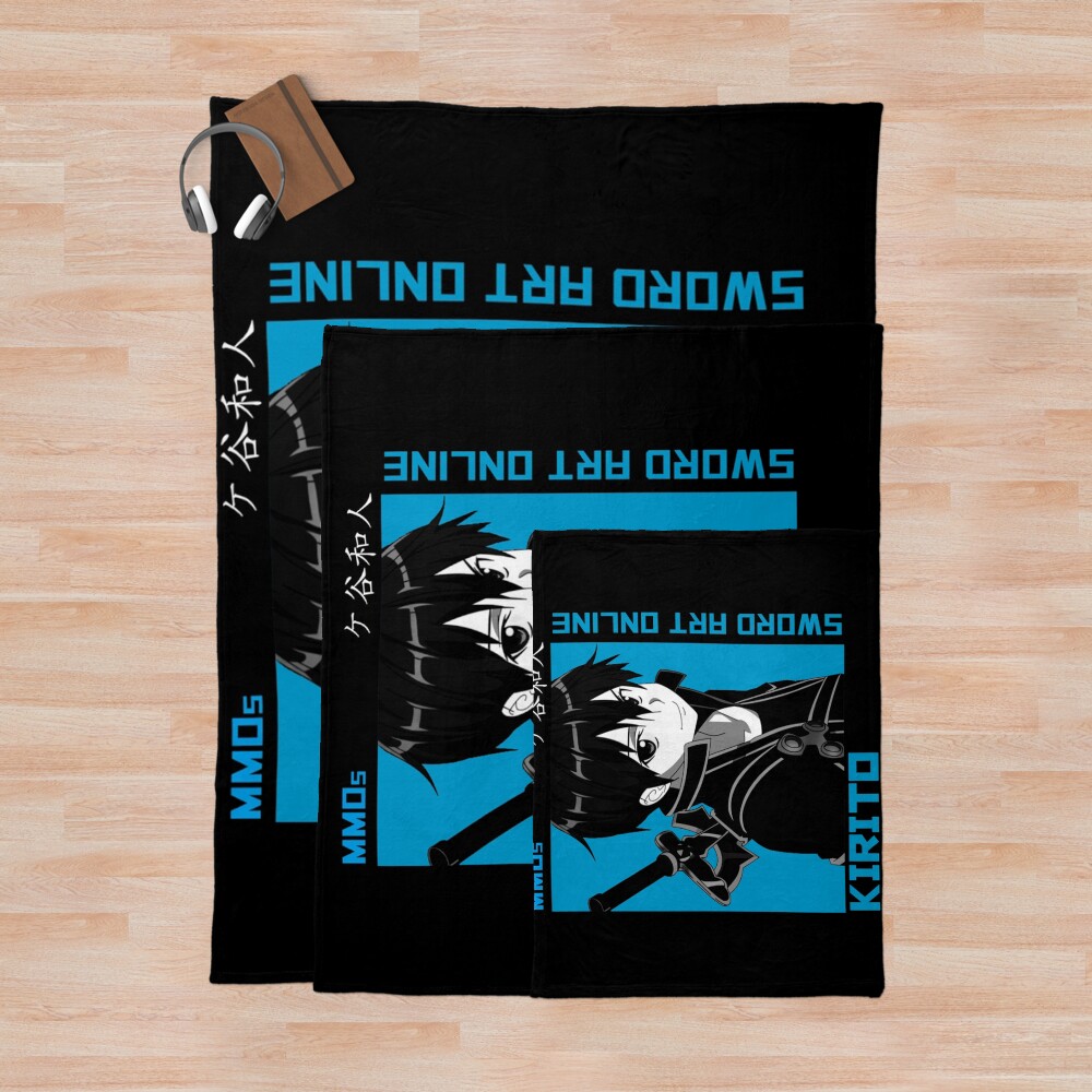 Kirito Sword Art Blue Style Design Throw Blanket - Image 3