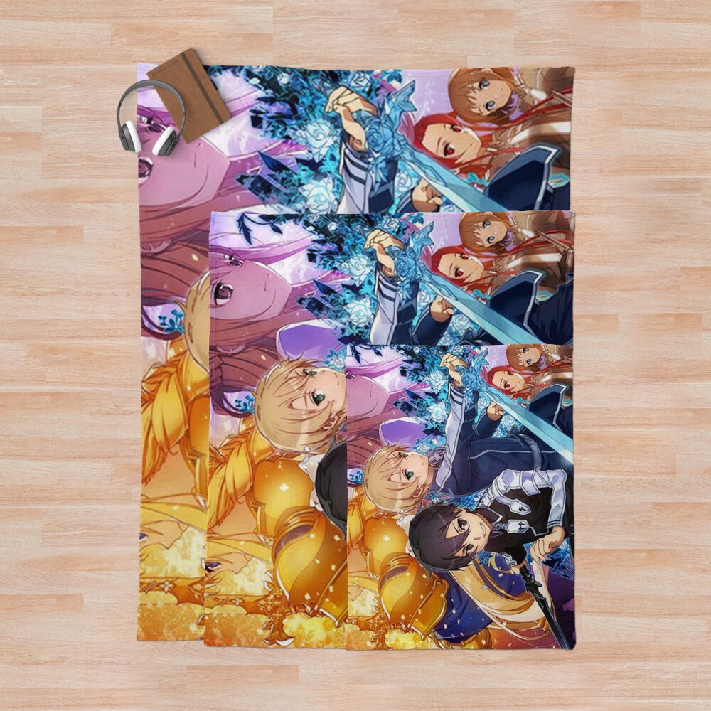 Minimalist Sword Art Online Poster Throw Blanket - Image 3
