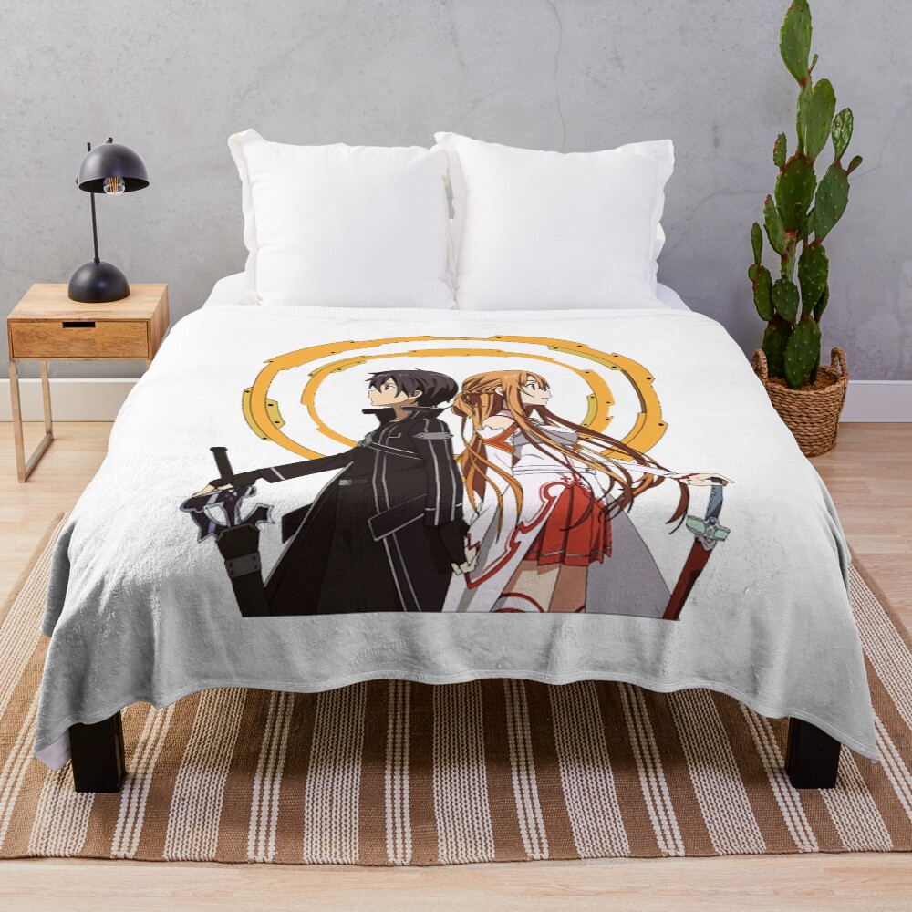 Sword Art Online Kirito And Asuna Throw Blanket