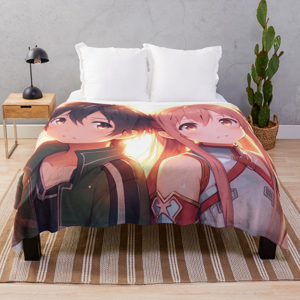Sword Art Online Kirito X Asuna Throw Blanket