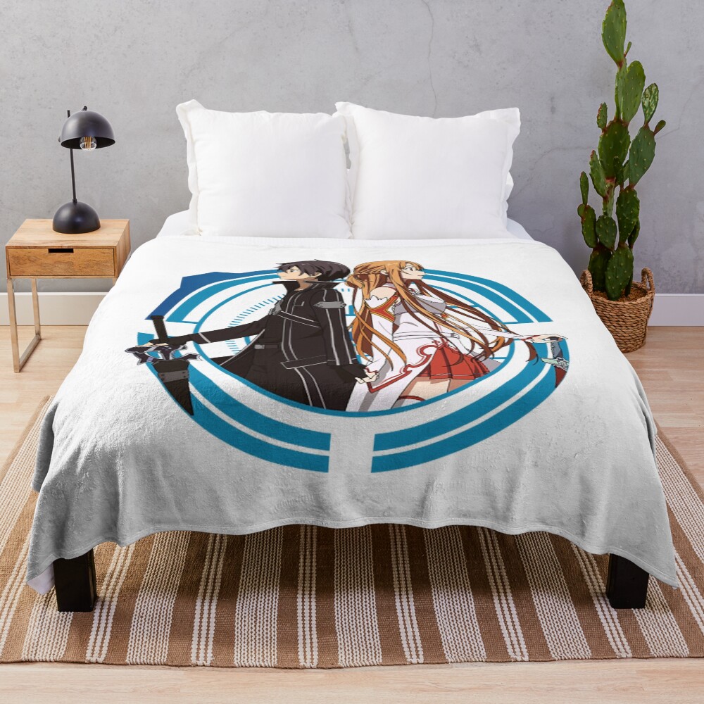 Sword Art Online Kirito And Asuna Throw Blanket