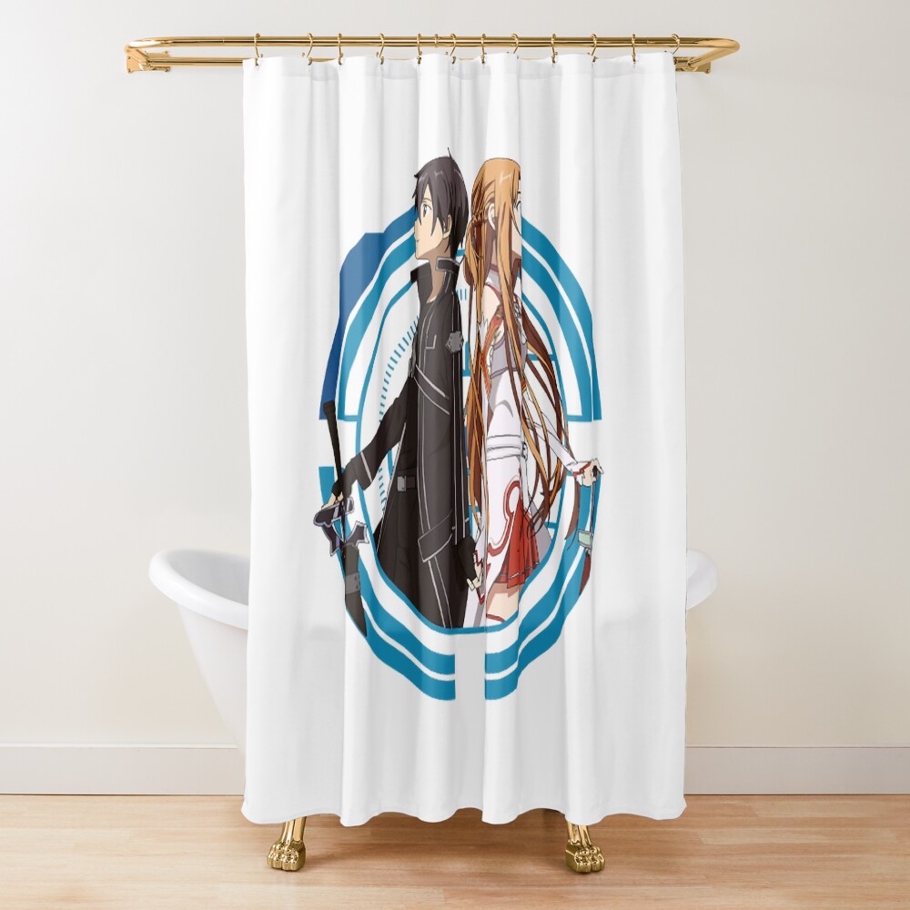 Sword Art Online Kirito And Asuna Shower Curtain