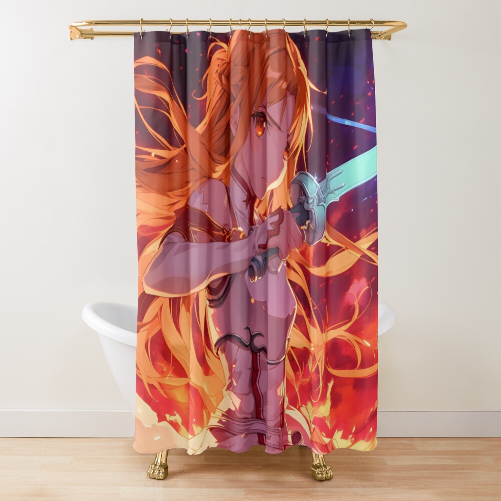 Asuna Sao Cute Anime Girl Shower Curtain