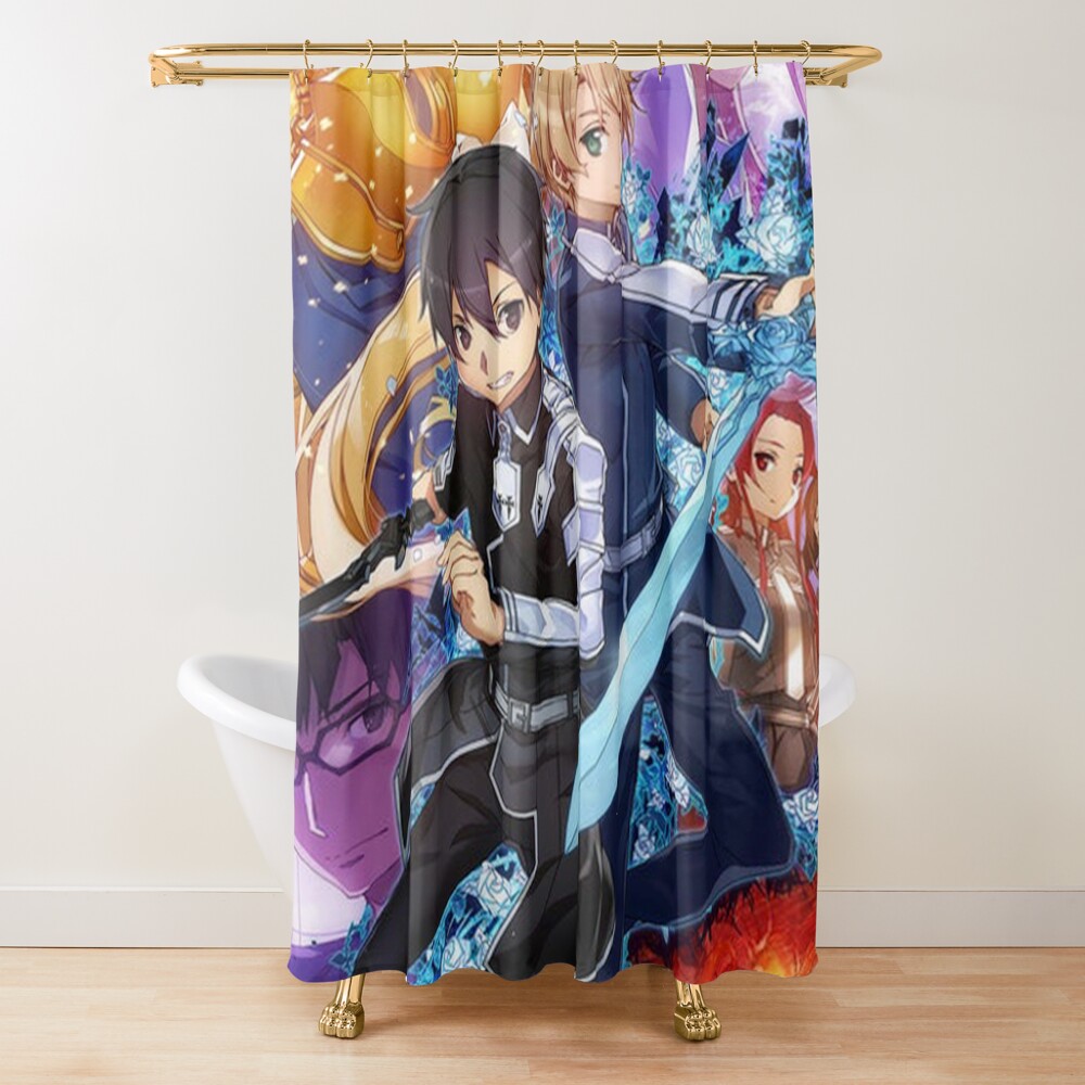 Minimalist Sword Art Online Poster Shower Curtain